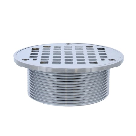 Jones Stephens 3-1/2in. IPS Metal Spud with 5in. Chrome Plated Round Strainer D60990